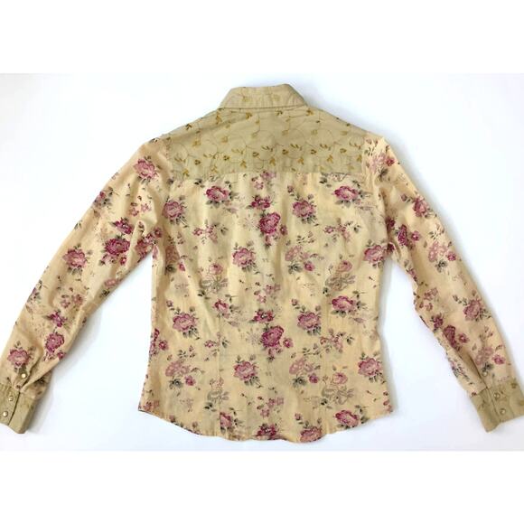 Vanity Embroidered Floral Button Down Top Size Small‎ - Picture 2 of 12